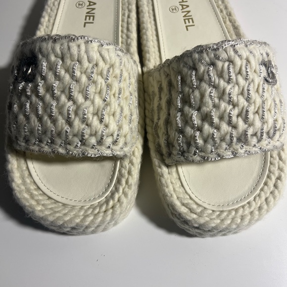 Braided knit chanel Mules ecru - Picture 4 of 12